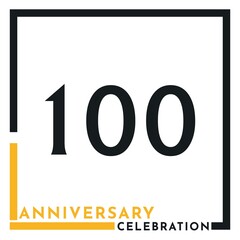 100 years anniversary celebration template design vector. Creative design for happy birthday, wedding, ceremony, event party, marriage, graduation invitation card, and greeting card.