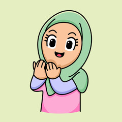 Cute hijab girl cartoon design