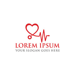 medical logo , cardiogram logo vector