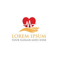 medical logo , cardiogram logo vector