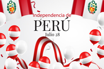 Peru independence day background for national celebration on July 28 th. Fondo del día de la independencia de Perú. Fiestas Patrias de Perú.  Vector Illustration.
 - obrazy, fototapety, plakaty