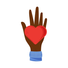 charity love heart in hand