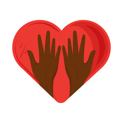 Obraz premium charity hands inside heart