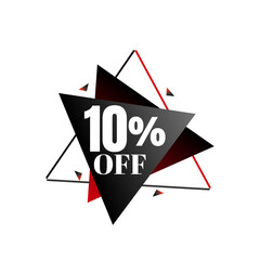 10% off, 3D black and red triangle design, super discount online, abstract art, Vector illustration, ten