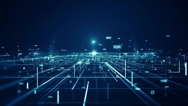 Highly detailed digitally generated background animation, perfectly usable for a wide range of topics related to network security, Block chain, Big data, internet of things or technology in general.