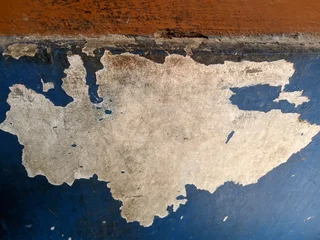 Papier Peint photo autocollant Vieux mur texturé sale fond ancien, fond unique de peinture murale ancienne écaillée