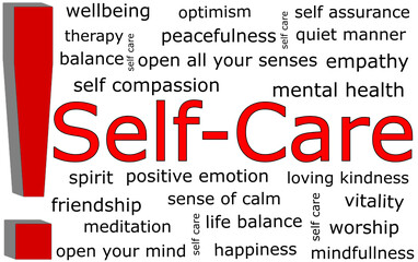 Self-Care Wordcloud - illustration