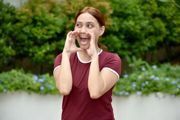 A Youthful Minority Female Yelling