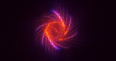 3D rendering abstract multicolor fractal light background