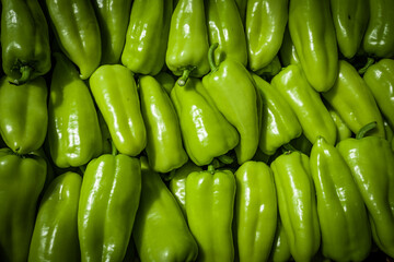 Full Frame Shot Of Green Bell Peppers