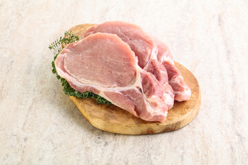 Raw pork loin for coocking