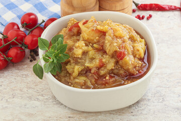 Caucasian Mangal salad with baked vegetables