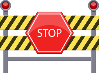 Stop barrier clipart design illustration
