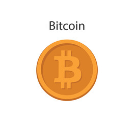Bitcoin. Crypto Vector Icon Illustration. Collection of Crypto currency blockchain flat logo