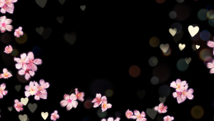 black and pink background with flowers