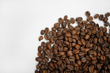 Coffee beans on a white background