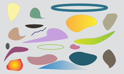abstract shapes blotch shape modern colorful element style set of liquid gradient shape  vector