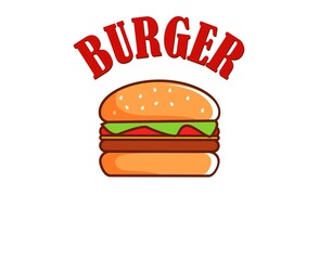 Burger text vector, Big hamburger 