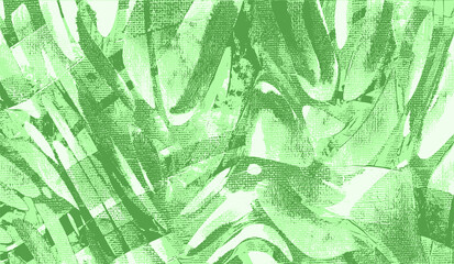 Pastel green monochromatic backdrop, abstract oil paint strokes on canvas