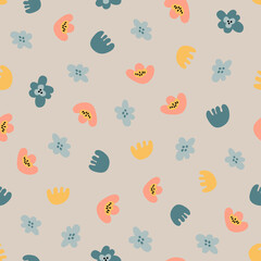 Abstract seamless pattern. Simple organic shapes