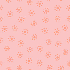 Seamless pattern with abstract shapes. Simple colored doodles