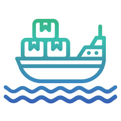 Cargo ship , Postal Service gradient icon.