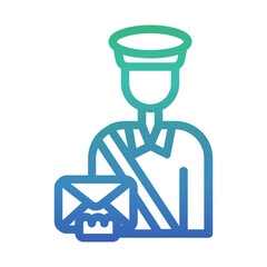Obraz premium Postman , Postal Service gradient icon.
