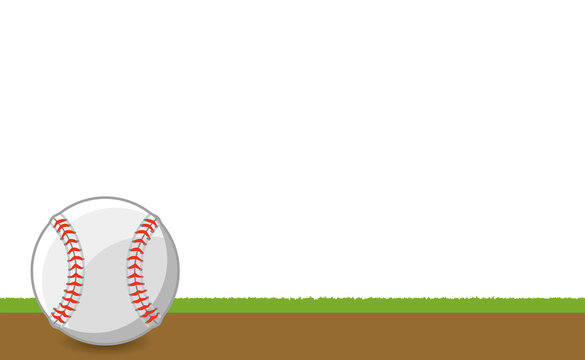 グラウンドに置かれている野球の硬式ボール