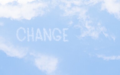 Naklejka na ściany i meble Change cloud in the blue sky letters