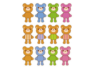 ポップでカラフルなクマのイラストです