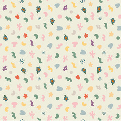Abstract seamless pattern. Simple organic shapes