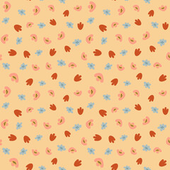 Seamless pattern with abstract shapes. Simple colored doodles