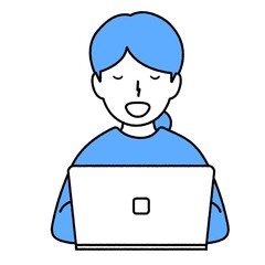 Obraz premium パソコンを使う女性 : 操作