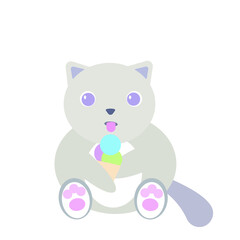 Obraz na płótnie Canvas cat with ice cream