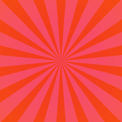 Pink sunburst background. Retro background with rays. Vector.