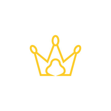 Paw crown logo design template vector illustration