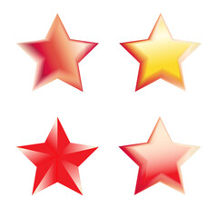 a set of five-pointed vector stars