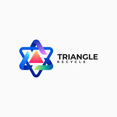 Vector Logo Illustration Triangle Gradient Colorful Style. - obrazy, fototapety, plakaty