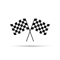 Fototapeta premium Flag cross icon. Finish sign vector illustration