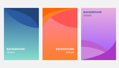 Set of business card templates with gradient background design
