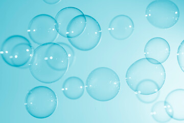 Abstract Beautiful Transparent Soap Bubbles Background. Soap Sud Bubbles Water.	
