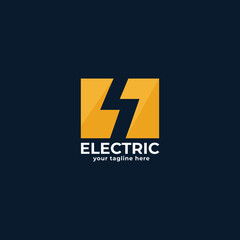 Electric Logo. abstract letter S from negative space lightning bolt