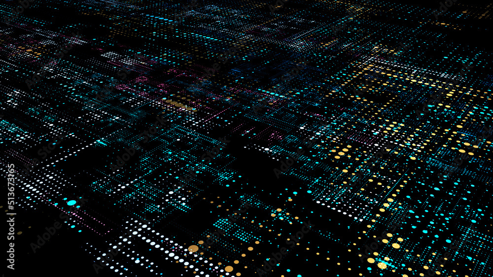 Poster Technology background of the from color dots/Technology background of the abstract image from color dots, can be used in the description of technological processes, science, education. 