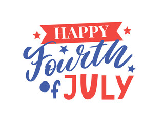 Fourth of July - American Independence Day vector illustration - 4th of July typographic design USA