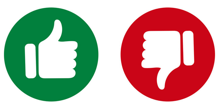 I like and dislike the icon set. Thumbs up or down. Vector illustration eps10