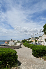 The avenue of a street in Santa Cesarea Terme, an Apulian village in the province of Lecce in Italy.