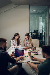 Group of business people having a meeting in the office