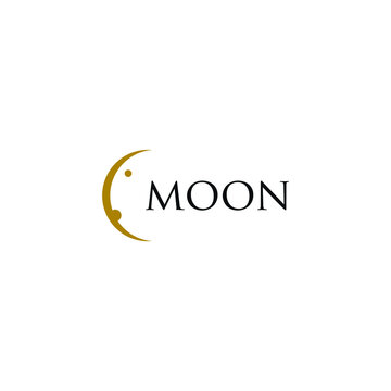 crescent moon logo design vector