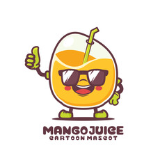 mango juice cartoon. fresh natural drink vector illustration
