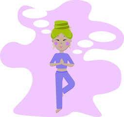 Vector illustration of a girl in a yoga pose